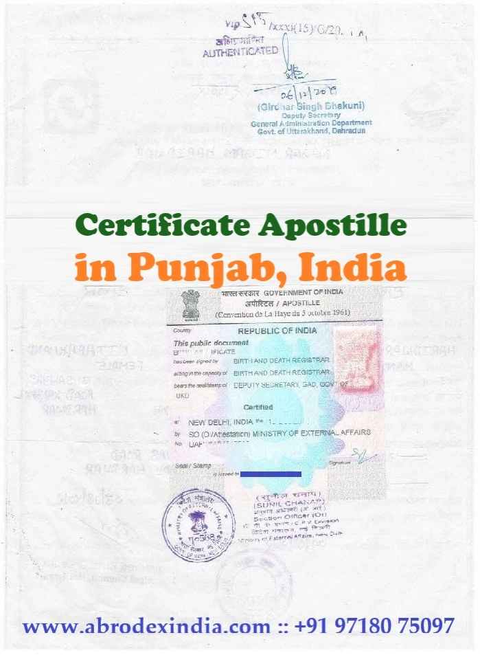 Apostille in Punjab