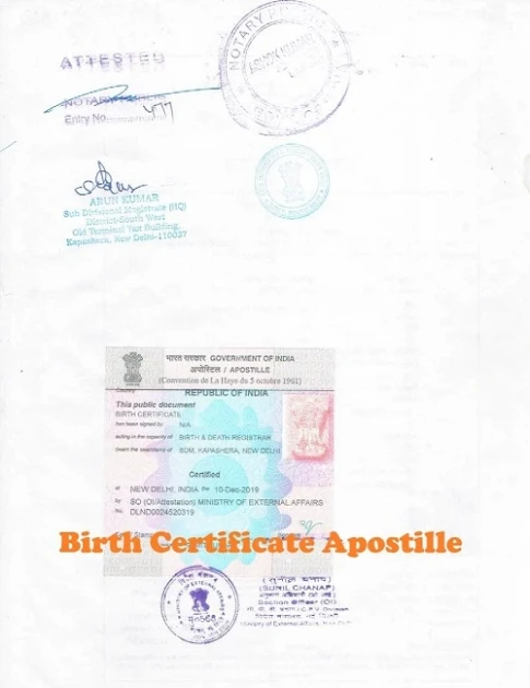 Birth Certificate Apostille India