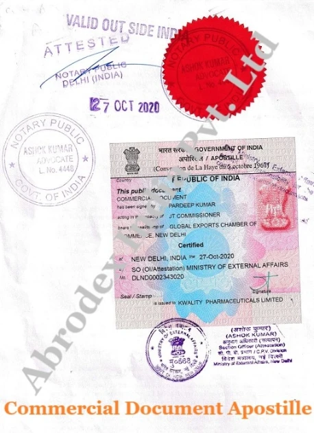 Commercial Document Apostille
