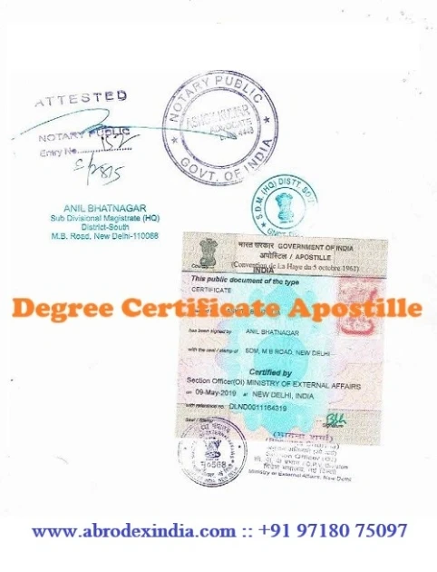 Degree Certificate Apostille