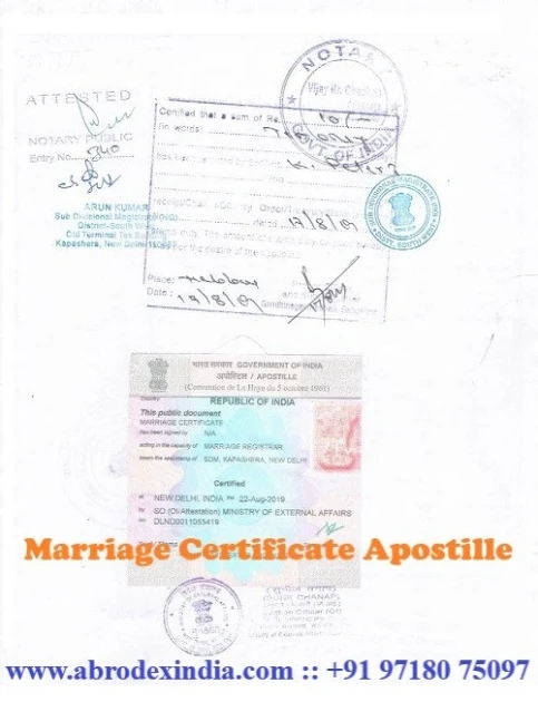 Marriage Certificate Apostille